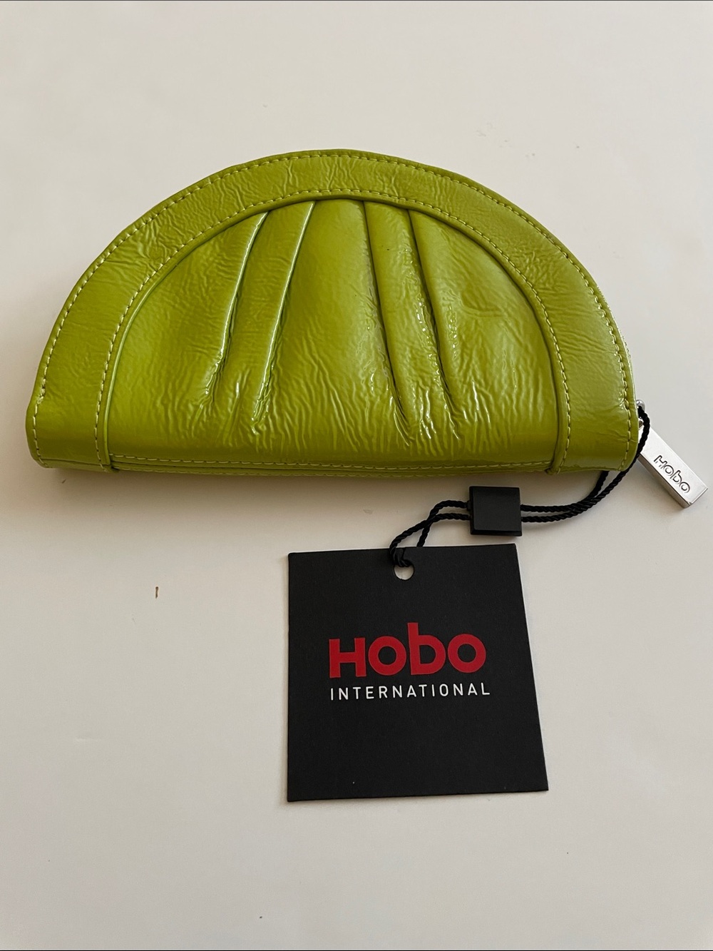 HOBO Lime Green Leather Half-Moon Clutch Wallet